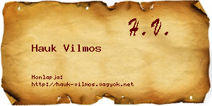 Hauk Vilmos névjegykártya